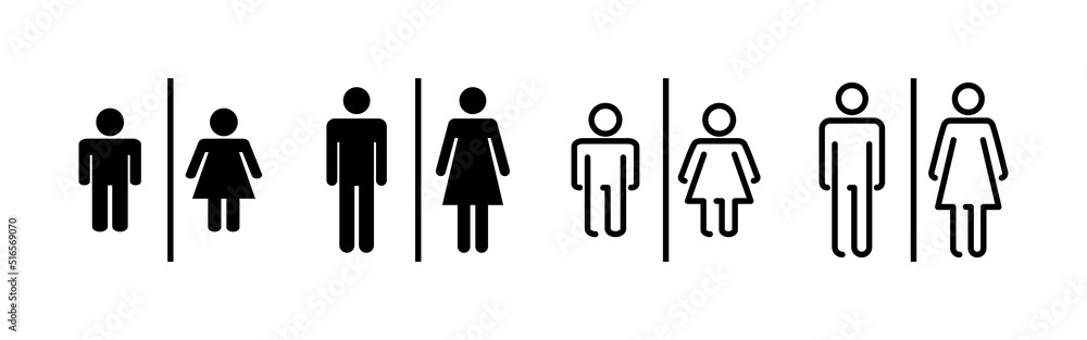 Toilet icon vector. Girls and boys restrooms sign and symbol. bathroom sign. wc, lavatory Toilet icon vector. Girls and boys restrooms sign and symbol. bathroom sign. wc, lavatory