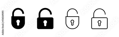 Unlock icon vector. Unlock sign and symbol. unlocked padlock icon