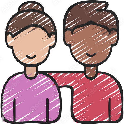 Hugging Each Other Icon