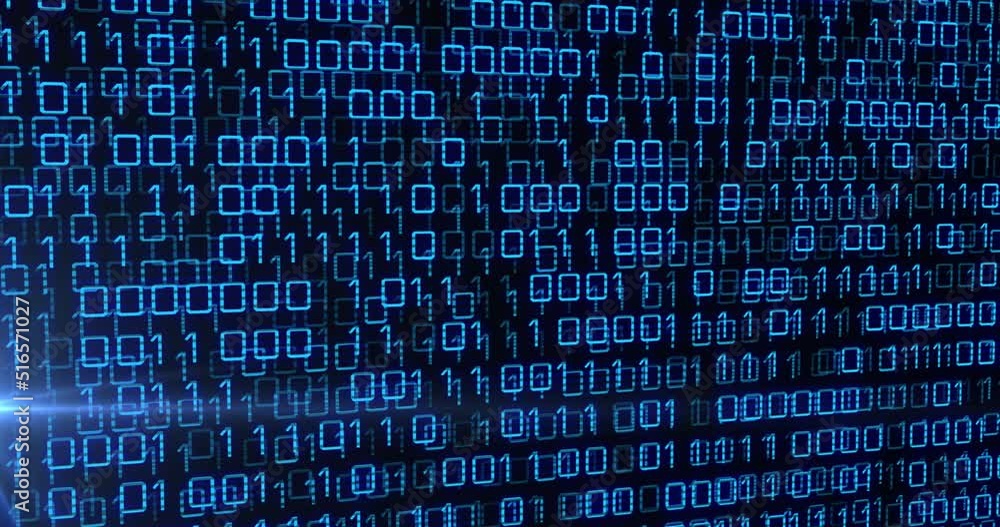 Animation of data processing over dark background Animation of data processing over dark background
