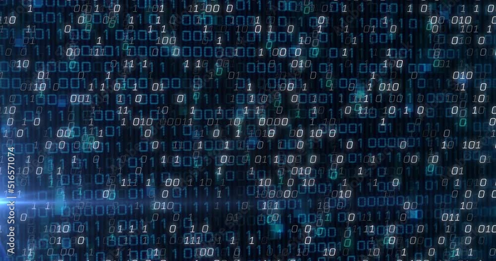 Animation of data processing over dark background Animation of data processing over dark background