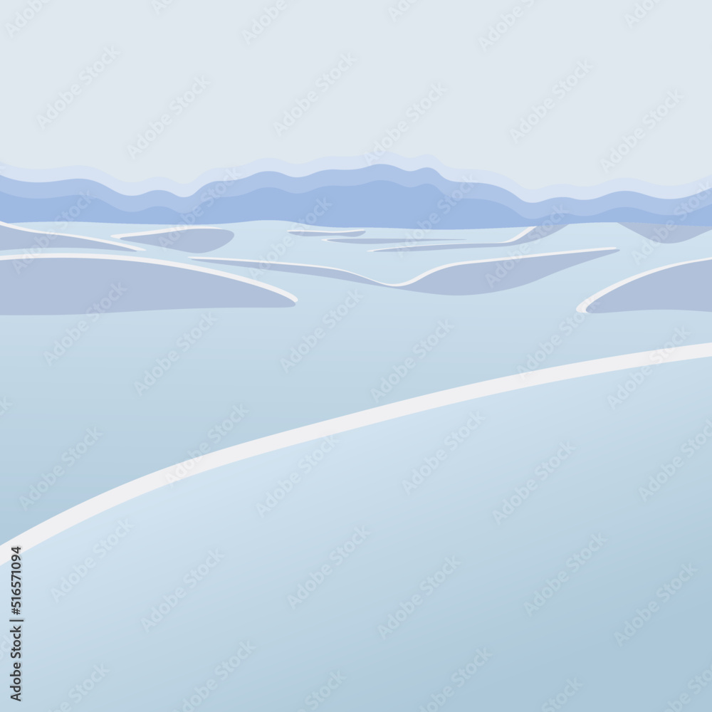 Winter landscape. A sunny day in winter. Winter background. Vector image. Winter pattern.