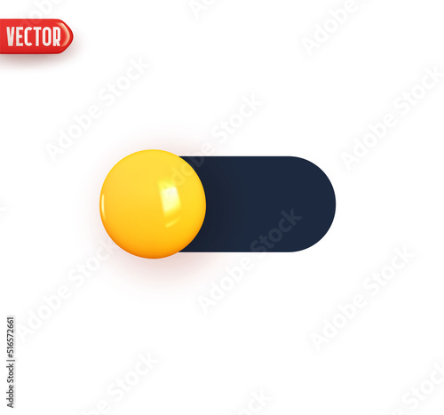 Scroll bar control button regulator on off. Realistic 3d design element In plastic cartoon style. Icon isolated on white background. Vector illustration