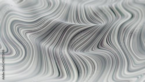 Field of wavy lines. Abstract background of twisted rays. 3D illustration of big data particle stream