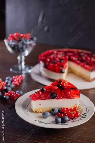Berry cake with homemade jelly