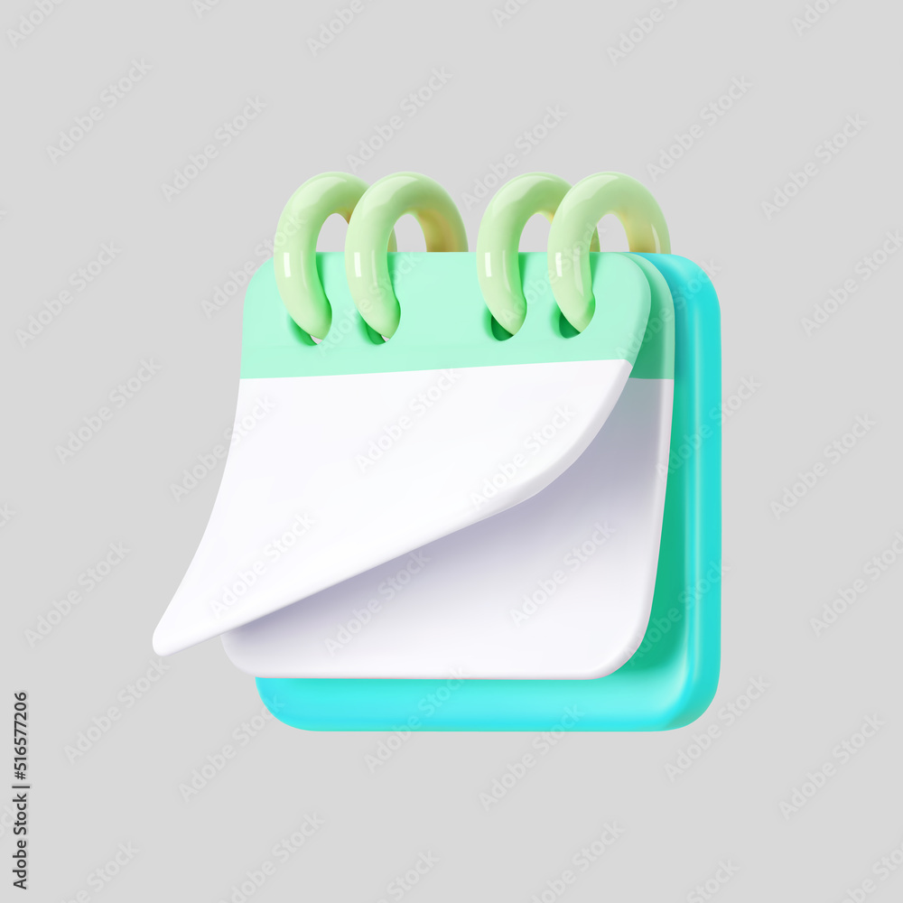 3d blue calendar icon with flipping pages and rings isolated on gray background. Render of daily schedule planner. Calendar events plan, work planning concept. 3d cartoon simple vector illustration 3d blue calendar icon with flipping pages and rings isolated on gray background. Render of daily schedule planner. Calendar events plan, work planning concept. 3d cartoon simple vector illustration