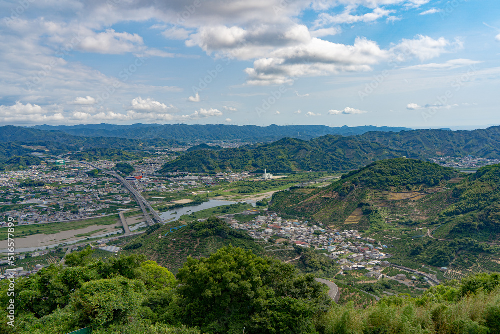 Fototapeta premium みかんの丘から有田市街の眺望