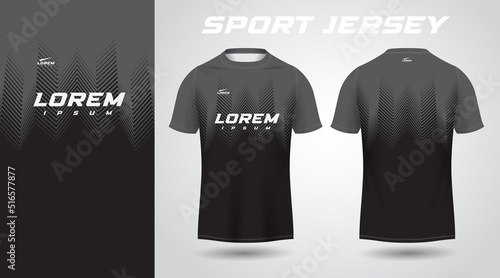black t-shirt sport jersey design