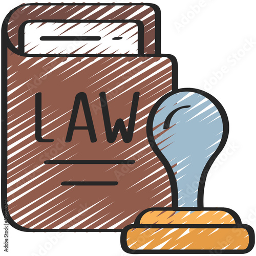 Stamp Law Book Icon
