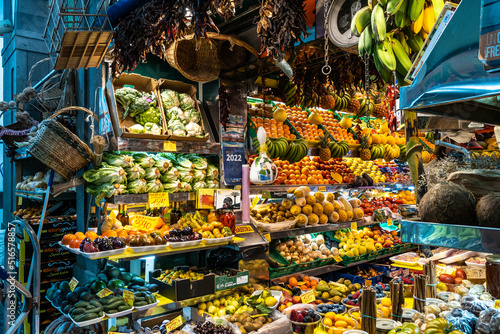 Fresh vegetables and fruit in the historical farmer Mercado de Vegueta market at Las-Palmas de Gran Canaria, Spain photo