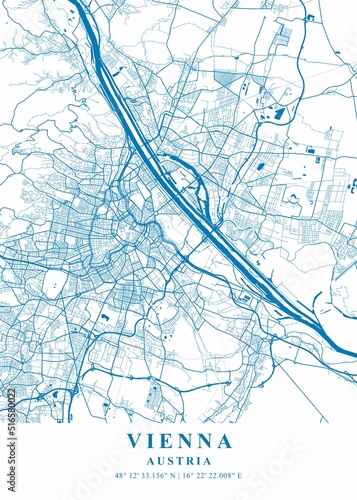 Photography Vienna - Austria  Spring Plane Map