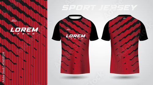 black red t-shirt sport jersey design
