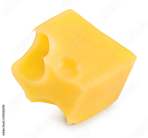 cheese slices isolated on white background. Clipping path and full depth of field