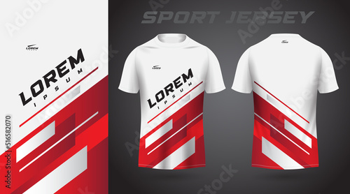 red white t-shirt sport jersey design