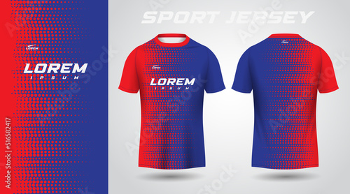 red blue t-shirt sport jersey design