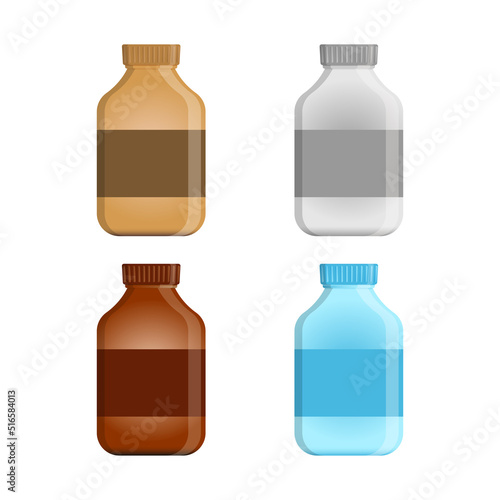 Medical bottle with label. 