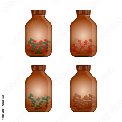 Medical bottle with label. 