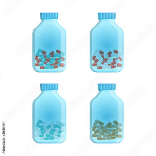 Medical bottle with label. 