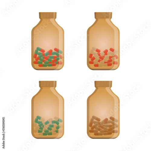 Medical bottle with label. 