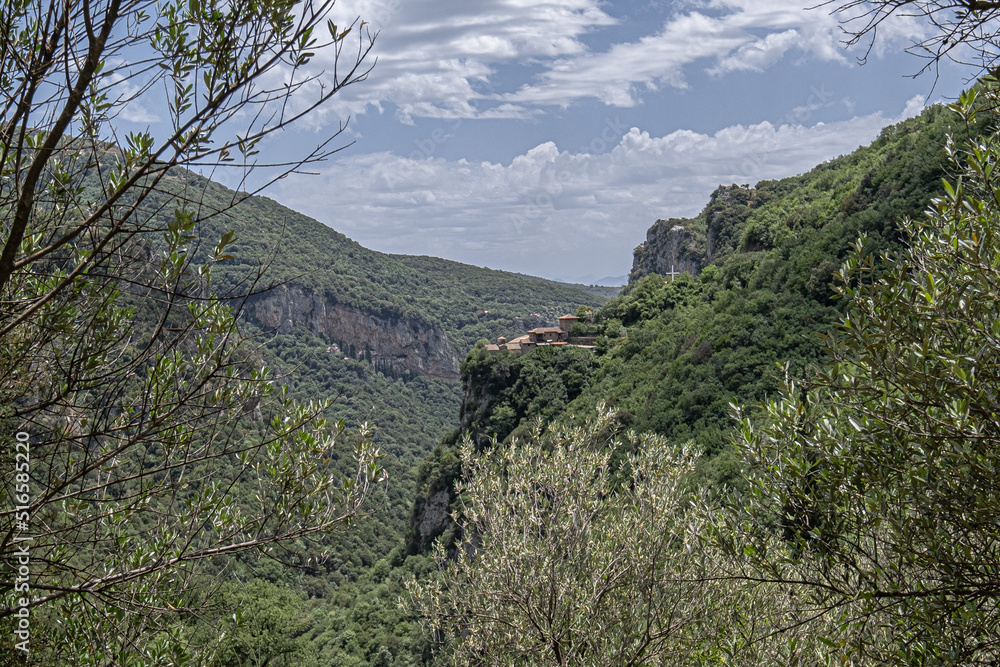 On Manalon Trail in Lousios Gorge from New Philosophos Monastery to Dimisana village, Arcadia, Pelponnese, Greece.