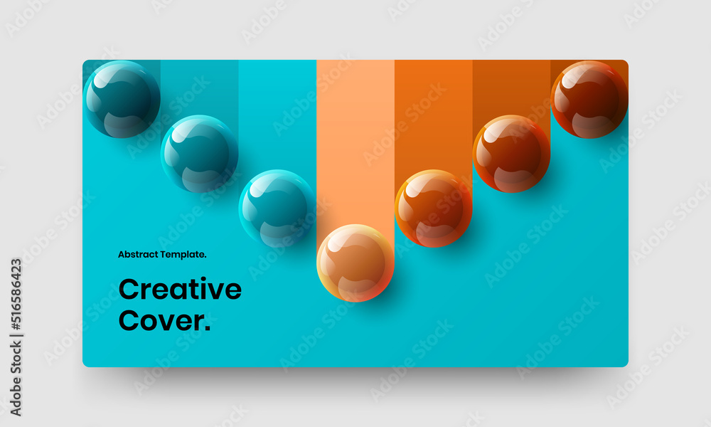 Creative realistic spheres corporate identity illustration. Original magazine cover vector design concept.