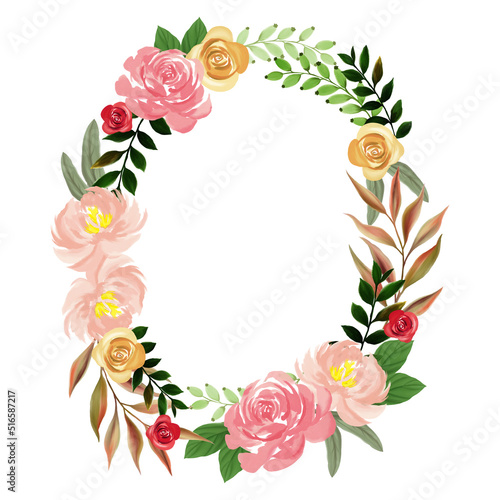 Set of floral wreaths  bouquets  borders and other flower foliage elements  perfect for wedding invitations