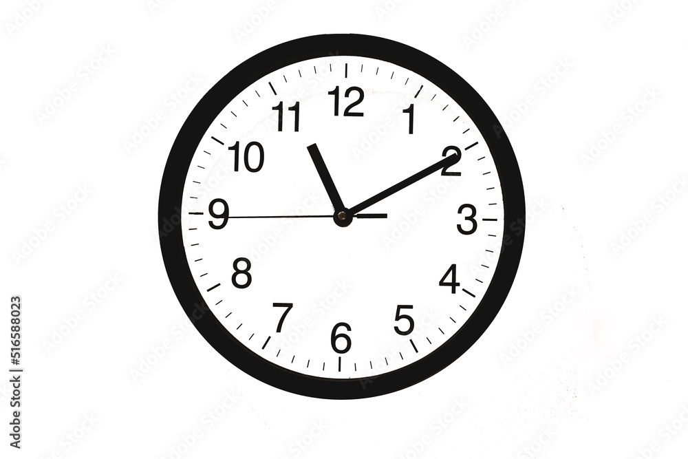 Classic black and white analog clock background at Eleven o'clock ten minutes Classic black and white analog clock background at Eleven o'clock ten minutes