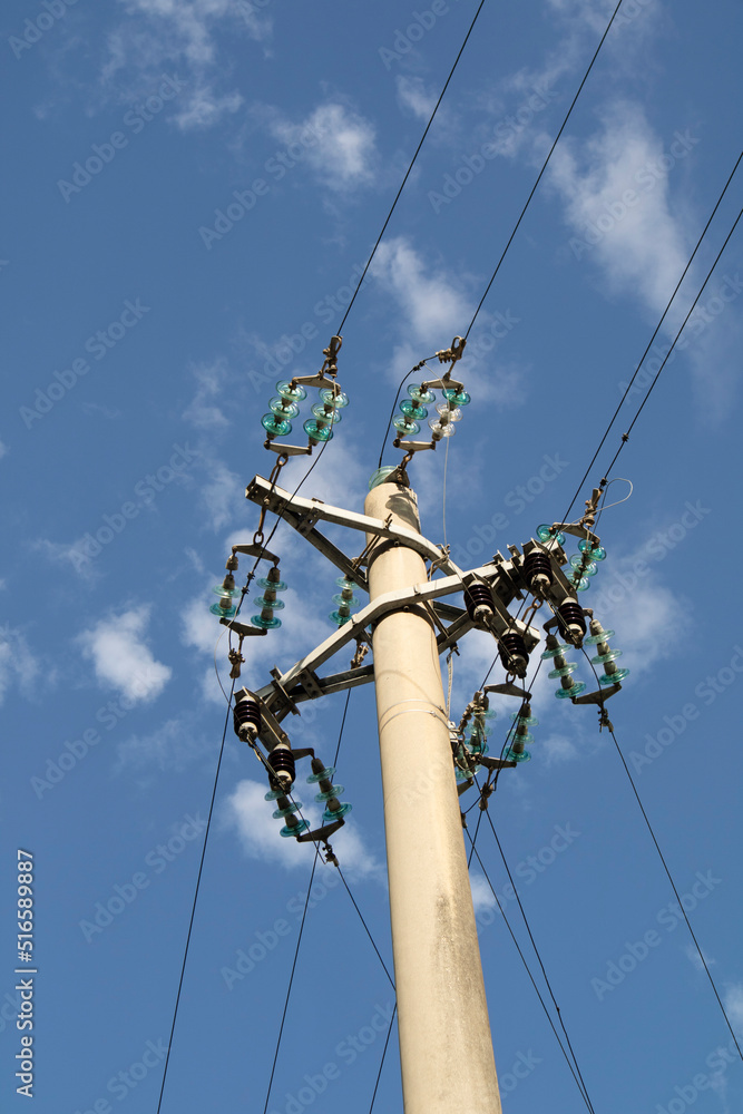 Poles for the distribution of electricity for civil use Poles for the distribution of electricity for civil use