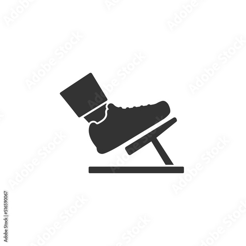 Foot with brake icon, vector flat sign
