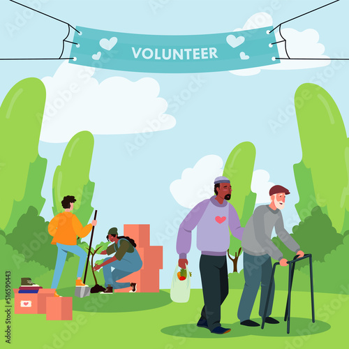 people volunteering poster