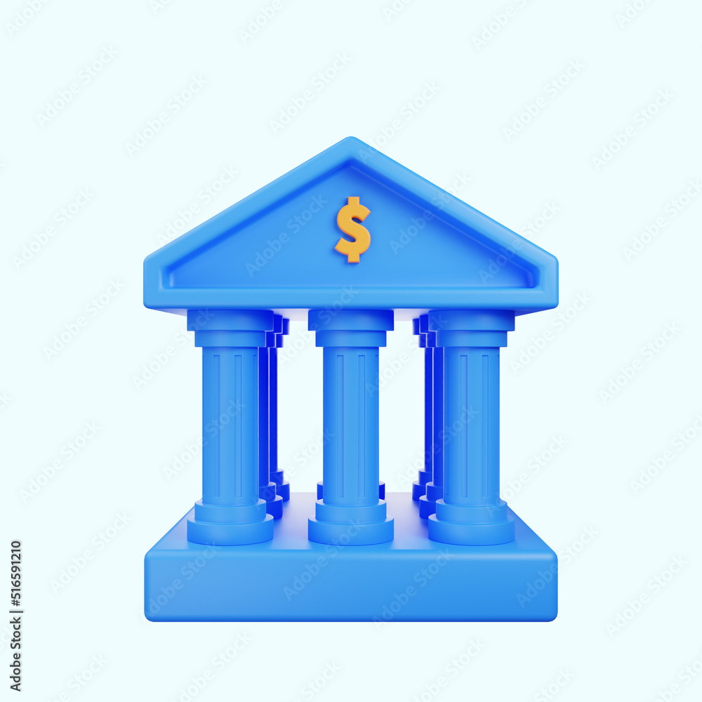3d illustration of banking icon building architecture 3d rendering 3d illustration of banking icon building architecture 3d rendering