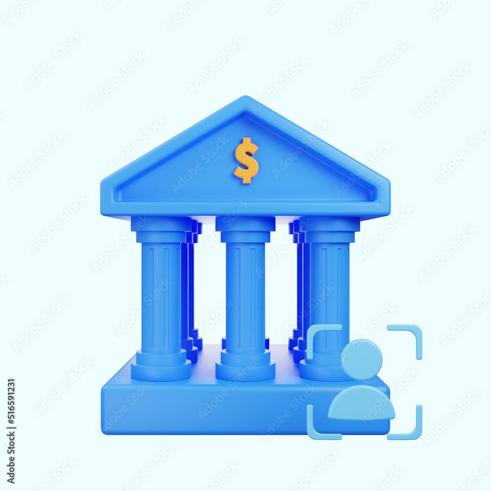 3d illustration of banking icon building architecture people icon 3d rendering 3d illustration of banking icon building architecture people icon 3d rendering