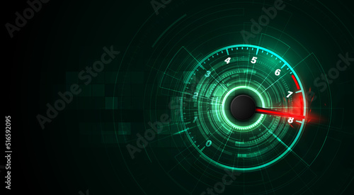 Speed motion background with fast speedometer car. Racing velocity background.