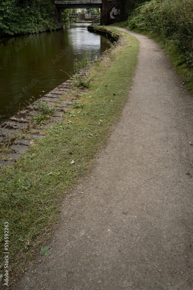 A British canal towpath in Birmingham UK
