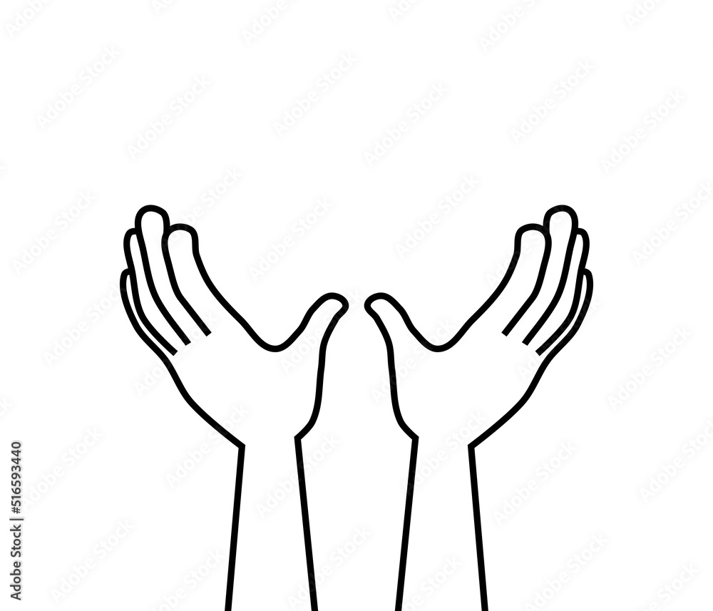 Obraz premium 下から持ち上げるポーズ ハンドサイン