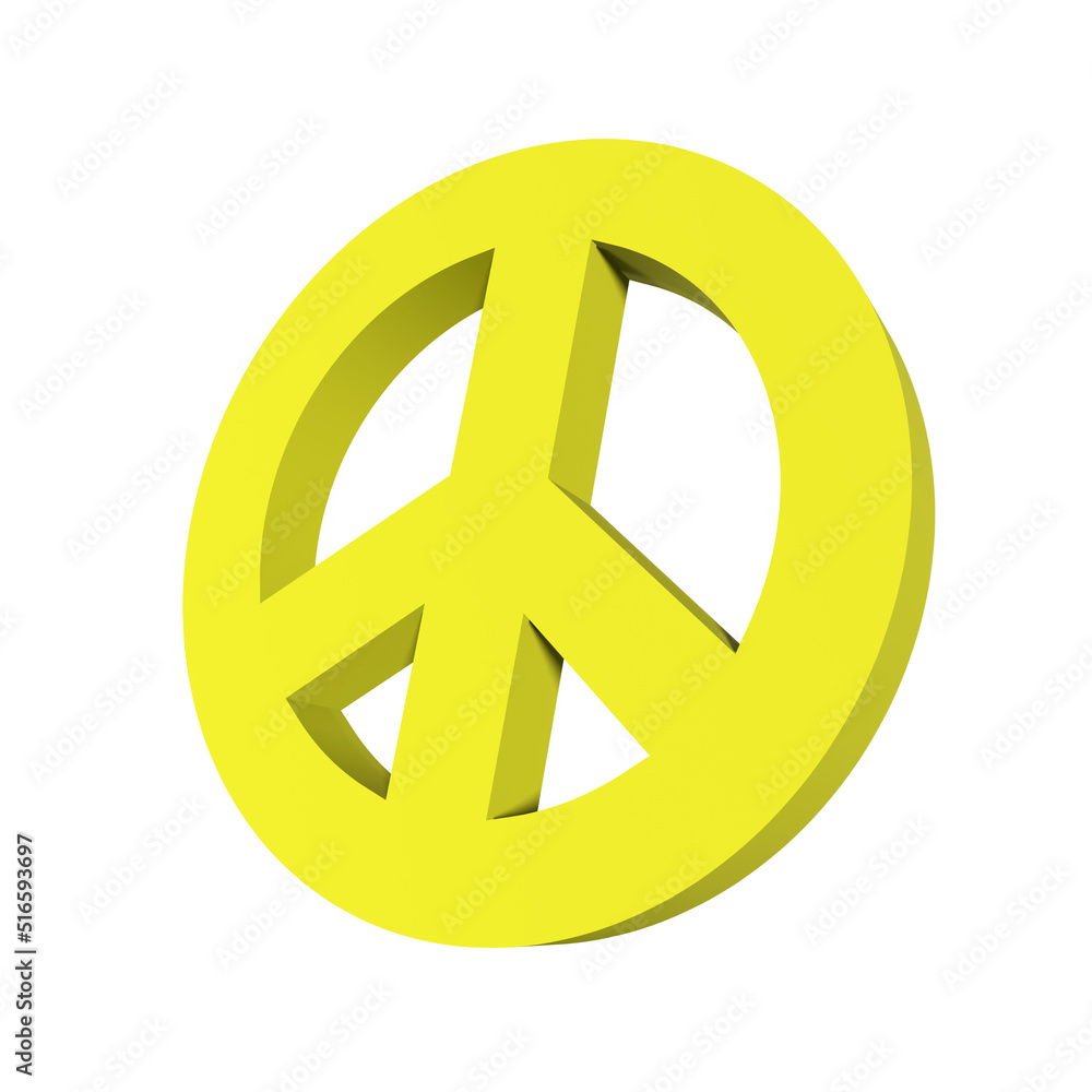 Stylized 3D Render of Peace Symbol Stylized 3D Render of Peace Symbol