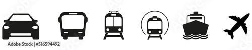 Transport icons set. Isolated on white background. Vector illustration eps10