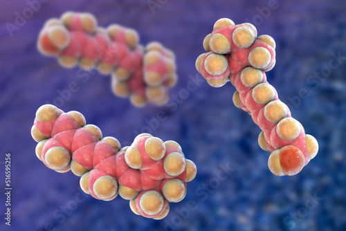 Molecular model of vitamin A, retinol