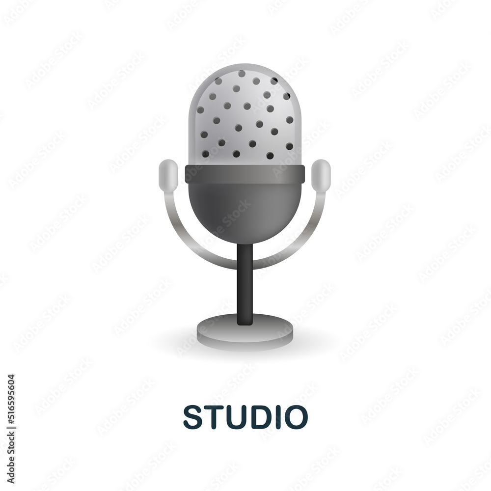 Studio icon in 3d. Colored illustration from creative package collection. Creative Studio icon for web design, templates, infographics and more Studio icon in 3d. Colored illustration from creative package collection. Creative Studio icon for web design, templates, infographics and more