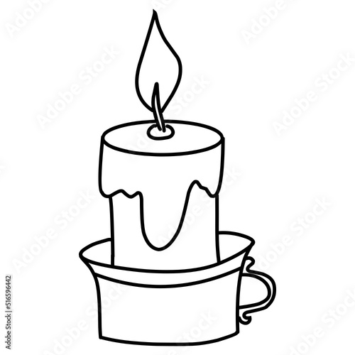 candle in a candlestick line art