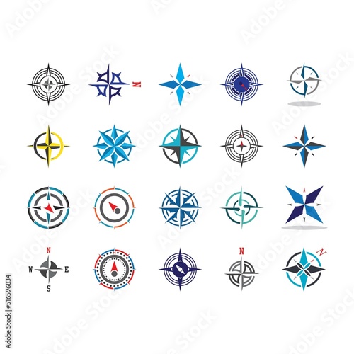 Compass logo template vector icon