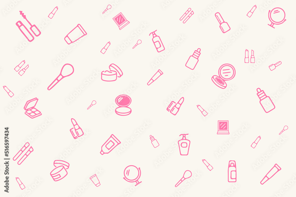 Cosmetics set for women on a yellow background Cosmetics set for women on a yellow background