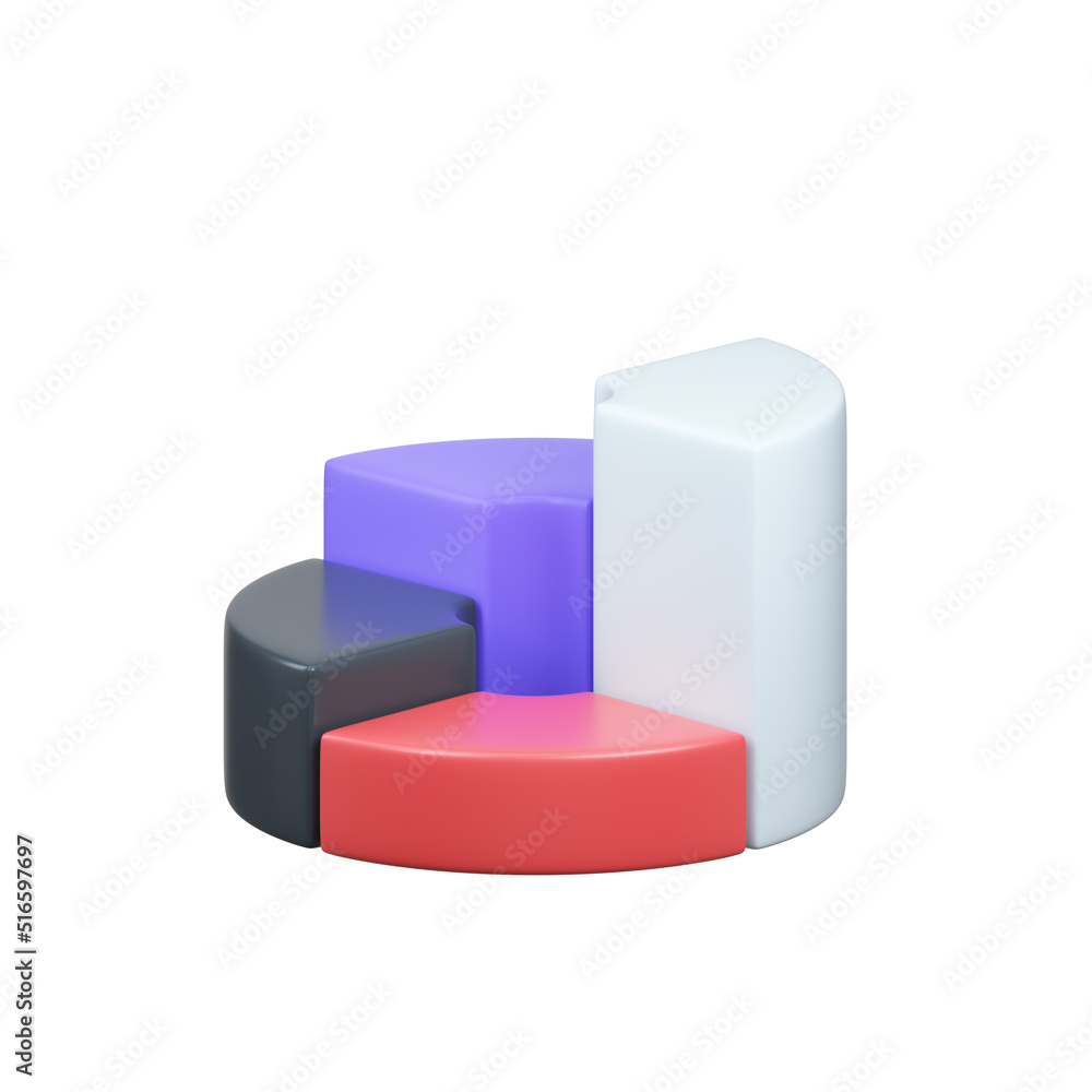 Statistics Chart 3d rendering icon. Isolated on white. Statistics Chart 3d rendering icon. Isolated on white.