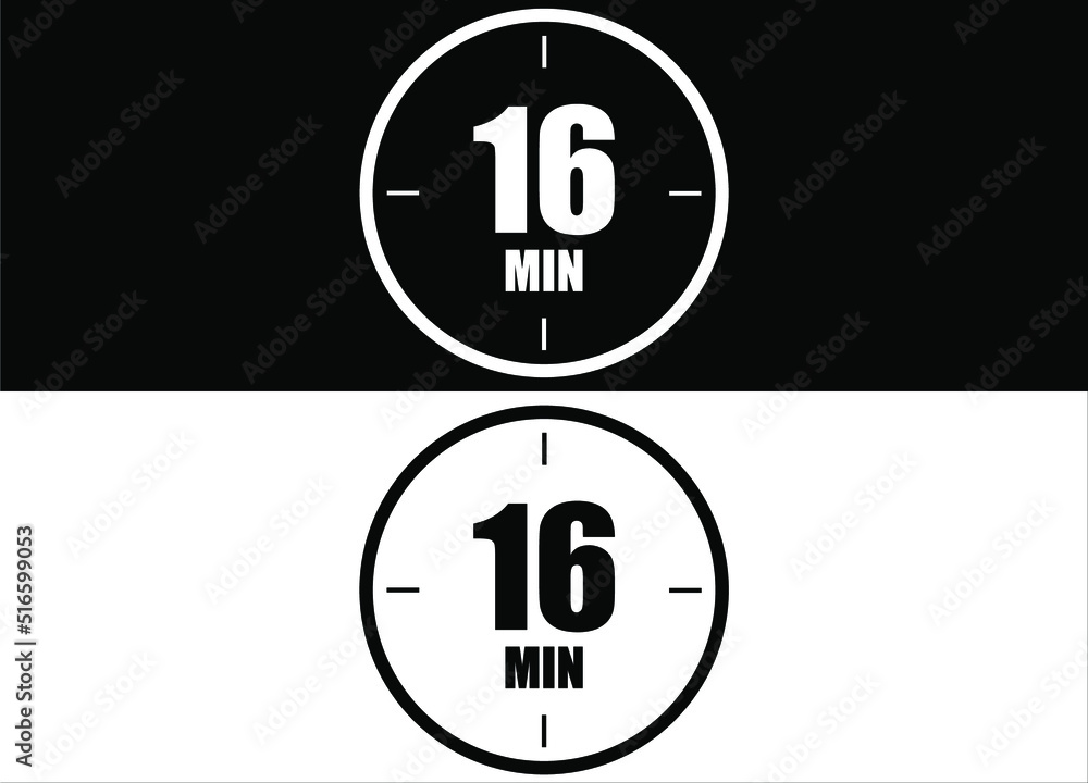 16 minutes. Set of white and black clock with appointment. 16 minutes. Set of white and black clock with appointment.
