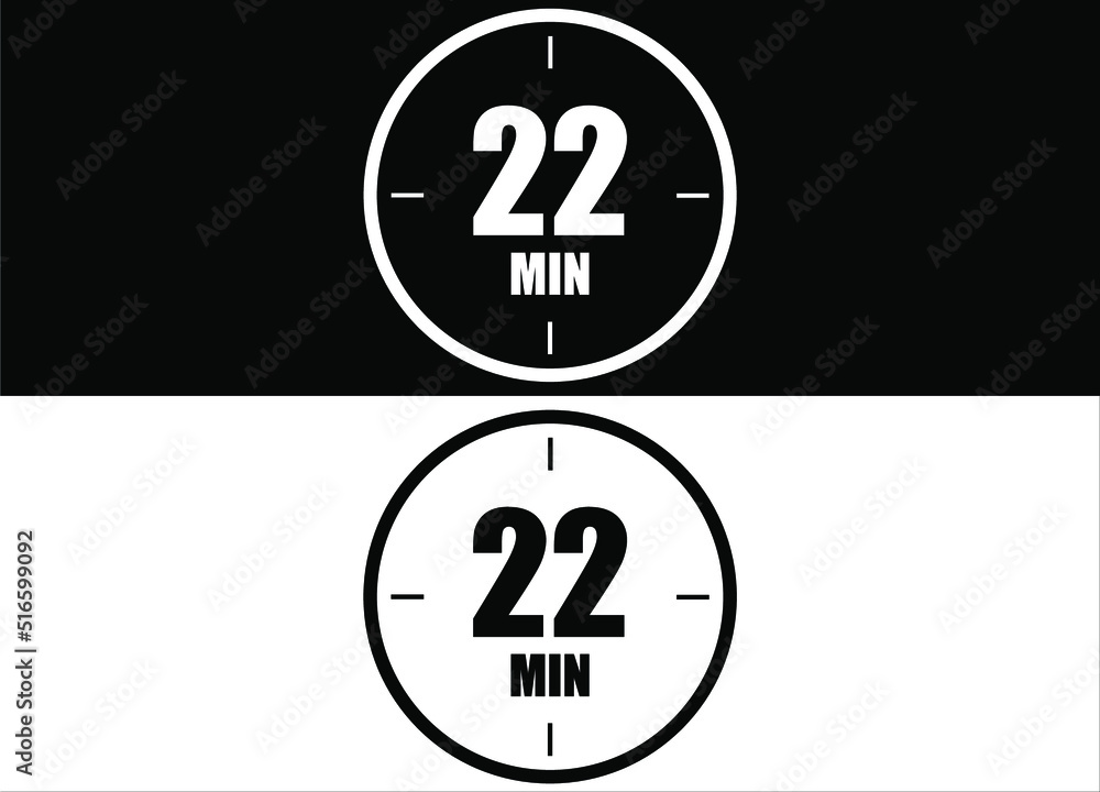 22 minutes. Set of white and black clock with appointment. 22 minutes. Set of white and black clock with appointment.
