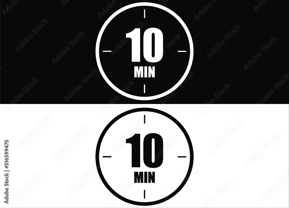 10 minutes. Set of white and black clock with appointment. 10 minutes. Set of white and black clock with appointment.