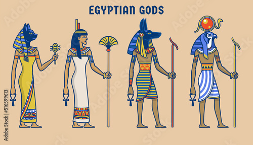 Set Drawing of Egyptian Gods