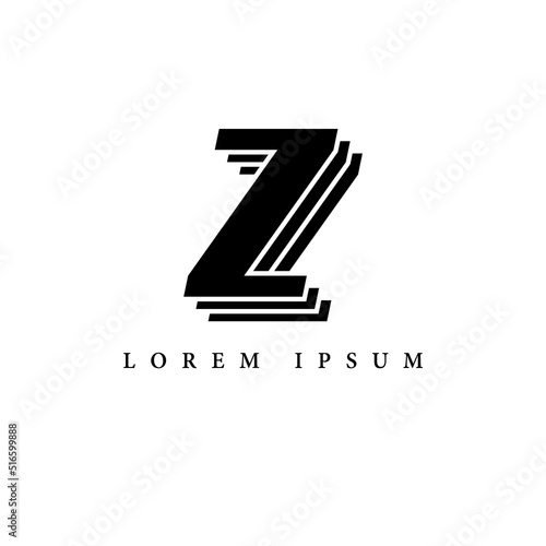 simple alphabet logo black and white concept with layer combination
