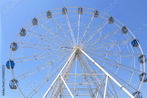 Ferris wheel in the amusement park.