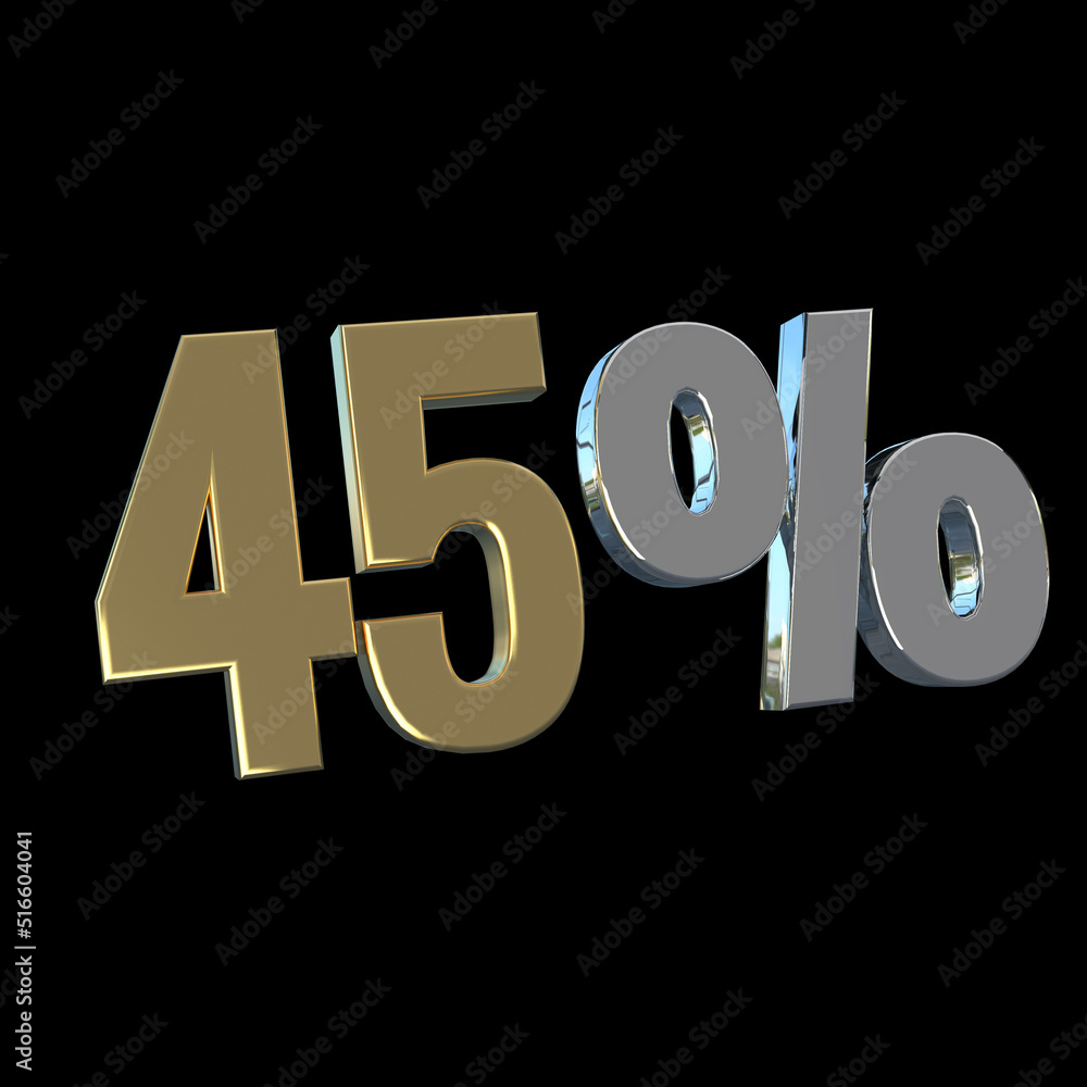 45 percent forty five percent discount off 3d render red text 45 percent forty five percent discount off 3d render red text